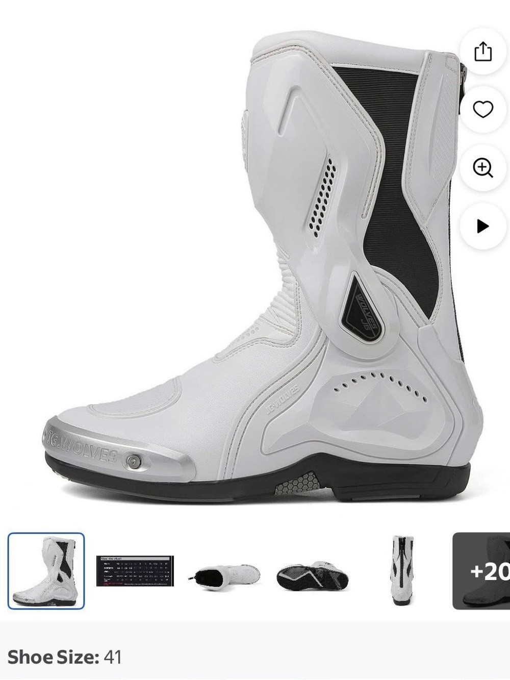 Men's White Motorcycle Riding Boots - Sport Touring Protection